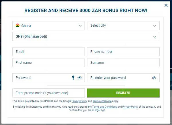 1xBet Registration